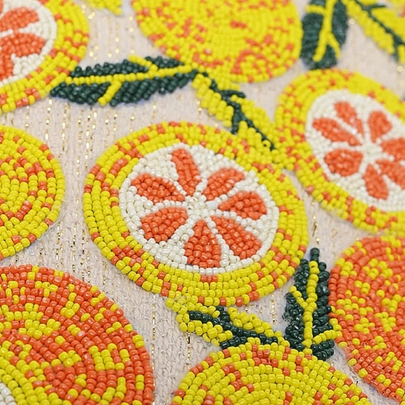 AMERICA & BEYOND Orange & Yellow Lemon Beaded Handbag - Picture 7 of 8